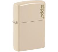 Zippo, Fire Starter Real Windproof Lighter, Refillable, Durable Metal, Iconic Design, Ideal for Camping and Outdoors, Refillable for Lifetime Use, Flat Sand with Logo