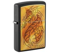 Zippo Flame and Dragon Black Matte Pocket Lighter