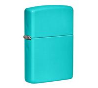 Zippo, Flat Turquoise, timeless design, Real windproof lighter, made of durable metal, refillable, ideal for all occasions, delivered in gift box, talla única