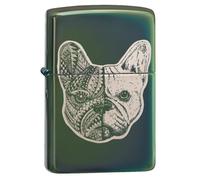 Zippo French Bulldog High Polish Green Design, one Size