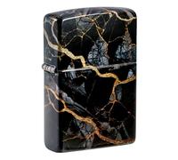 Zippo Fusion Marble Design 540 Tumbled Chrome Pocket Lighter