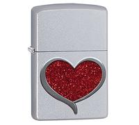 Zippo GLITTER HEART Windproof Lighter - Satin chrome™, standard