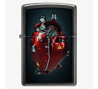 Zippo Grey Heart Engine Design Lighter 46656