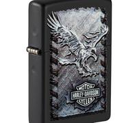 Zippo H-D Iron Eagle Windproof Lighter - Black Matte
