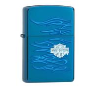 Zippo Harley Davidson Lighter High Polish Blue Flame Biker Windproof Refillable