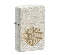 Zippo Harley Davidson Lighter Mercury Glass Effect Laser Engraved White Gold