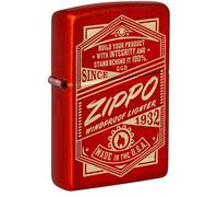 Zippo It Works Design Metallic Red Pocket Lighter