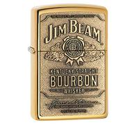 Zippo Jim Beam Label-Brass Emblem Lighter - High Polished Brass
