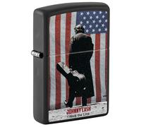 Zippo Johnny Cash Windproof Lighter, Black Matte, Colour Image, Refillable, Reusable, Windproof Design, Gift Box, Made in USA