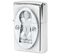 Zippo Lighter Keyhole Emblem Woman Design Windproof Flip-Top Flame Chrome USA Made