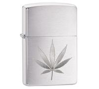 Zippo Leaf Design Brushed Chrome Windproof Cigarette Lighter Smokers