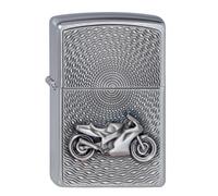 Zippo Lighter 2000225 Motor Bike Emblem Gas Lighter, Brass