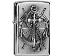 Zippo Lighter Anchor Nautical Brushed Chrome Windproof Flame Fuel Refillable
