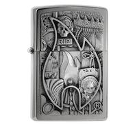 Zippo Lighter, Chrome Brushed (Various Emblem), 6 x 4 x 2 cm