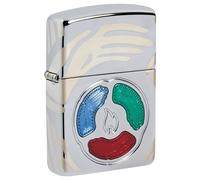 Zippo Lighter - Collectible of The Year 2025, Armor High Polish Chrome, Deep Carve/3 Epoxy/Laser 360° - Refillable - Reusable - Windproof Design - Gift Box - Made in USA