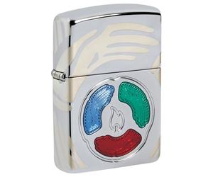 Zippo Lighter - Collectible of The Year 2025, Armor High Polish Chrome, Deep Carve/3 Epoxy/Laser 360° - Refillable - Reusable - Windproof Design - Gift Box - Made in USA