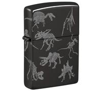 Zippo Lighter: Dinosaur Skeletons, Photo 360 - High Polish Black 46111