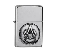 Zippo Lighter Mason Emblem Coat of Arms Chrome Sturm Lighter Petrol