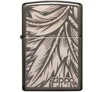 Zippo Lighter, Metal, Black Ice, Laser Engraved, One Size