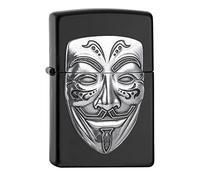 Zippo Lighter, Metal, Black Matte-Venetian Mask, One Size