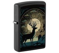 Zippo Lighter, Metal, Black Matte, Standard Size
