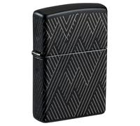 Zippo Lighter, Metal, Black Matte with Chrome, One Size