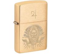 Zippo Lighter, Metal, Brushed Brass, Standard Size