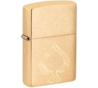 Zippo Lighter, Metal, Brushed Brass, Standard Size