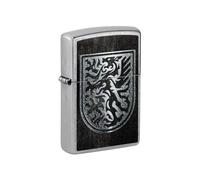 Zippo Lighter, Metal, Street Chrome-Dragon Shield