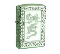 Zippo Lighter, Metal, Green, One Size