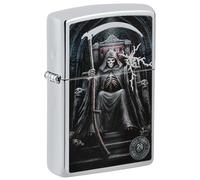 Zippo Windproof Lighter, Anne Stokes Design - High Polished Chrome, Colour Image - Refillable, Reusable, Windproof Design - Comes in Gift Box - Made in USA