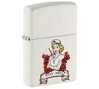 Zippo Lighter, Metal, White mat, One Size