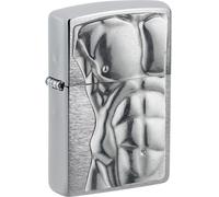 Zippo Lighter, Metal, Brushed Chrome, Standard Size