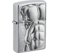 Zippo Lighter, Metal, Brushed Chrome, Standard Size