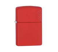 Zippo Lighter Red Matte Regular Logo Fuel Refillable Windproof Flame Flip Top