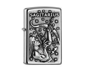 Zippo Lighter Sagittarius Zodiac Sign Street Chrome Windproof Refillable Fuel