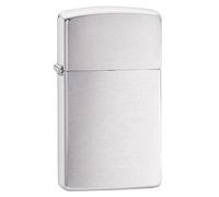 Zippo Lighter Slim Chrome Brushed Storm Lighter Gas
