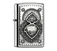 Zippo Lighter The Holy Heart Mexican Heart Storm Lighter Chrome