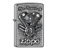 Original Zippo V-Twin chrome brushed