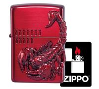 ZIPPO Lighter Venom Scorpion Metal Zippo Red Scorpion Etching Engraving Cool Red Men Gift Gift