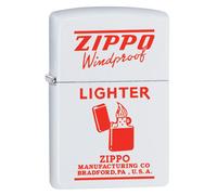 Zippo Lighter: Vintage Ad, Zippo Windproof in Red - White Matte 80466