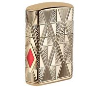 Zippo LUXURY DIAMOND DESIGN Windproof Lighter - armor® high polish gold plate, Regular