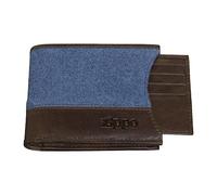 Zippo - Men’s Wallet, Denim, Brown/Blue, with RFID Protection, Coin Compartment, Ideal for Cards and Notes