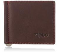 Zippo - Men’s Wallet, Leather, Brown, with RFID Protection, Money Clip, Ideal for Cards and Notes