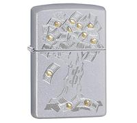 Zippo Money Tree Design Pocket Lighter, Satin Chrome, One Size