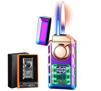 Zippo Multi-Function Dual Flame Lighter - Colored Lights, Smart Induction, Torch with Adjustable Flame, Refillable Butane Gift for Men