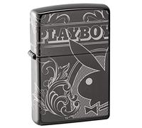 Zippo Playboy Laser 360° Design Black Ice Pocket Lighter, Black Ice 360 Design, One Size