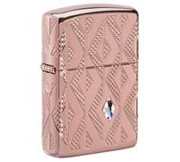 Zippo Pocket Lighter, Brass, Armor Rose Gold Diamond Pattern, One Size