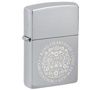 Zippo Lighter King Charles III Coronation 2023 Polished Chrome