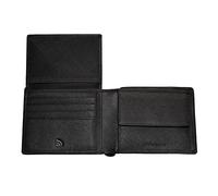 Zippo - Purse/Wallet for Women and Men, Saffiano Leather, Black, with RFID Protection, Con Compartment, Ideal for Cards and Notes